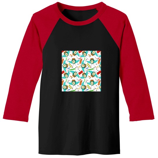Discover Time Flies Pattern Baseball Tees