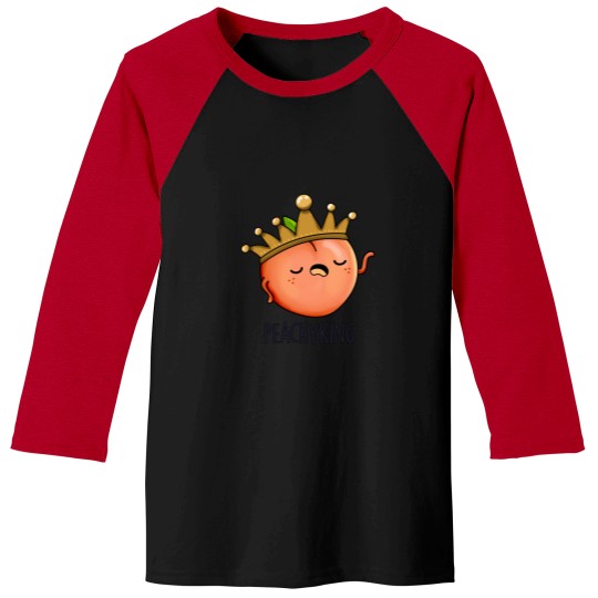 Discover Peachy King Funny Peach Pun Baseball Tees