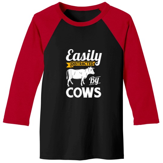 Discover Easily Distracted By Cows - Funny Cow Famers Gift T-Shirt The A Team Coffee Mug Baseball Tees