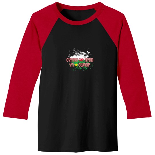 Discover Cymru Rydd yn Ewrop Baseball Tees