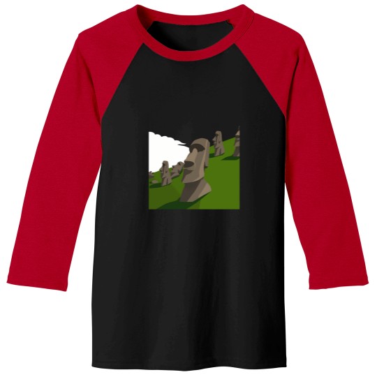 Discover eater iland moai tatue landmark deign vector Baseball Tees