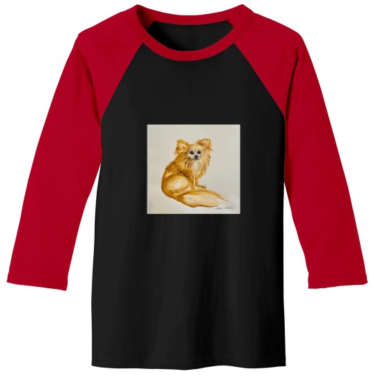 Discover Luna Long Haired Chihuahua Baseball Tees