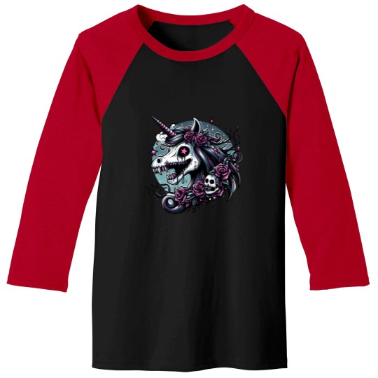 Discover zombie unicorn head Baseball Tees