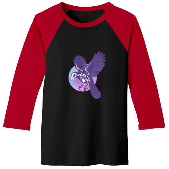 Discover Crow Skeleton And Moon T-Shirt Baseball Tees