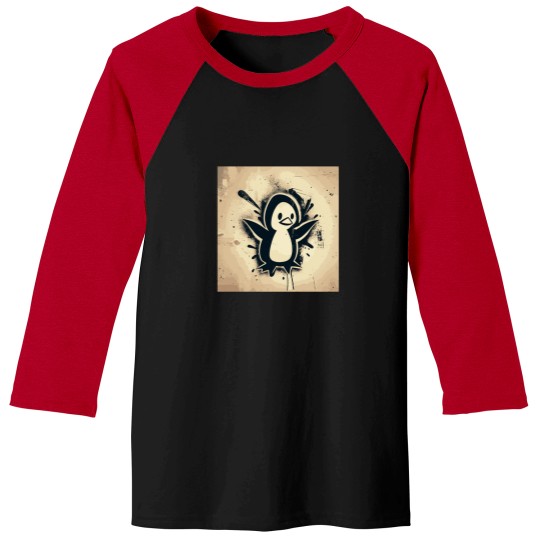 Discover funny christmas penguin vintage graffiti street art sticker Baseball Tees