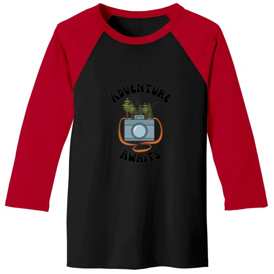 Discover explore nature have an adventure Adventure camping Baseball Tees