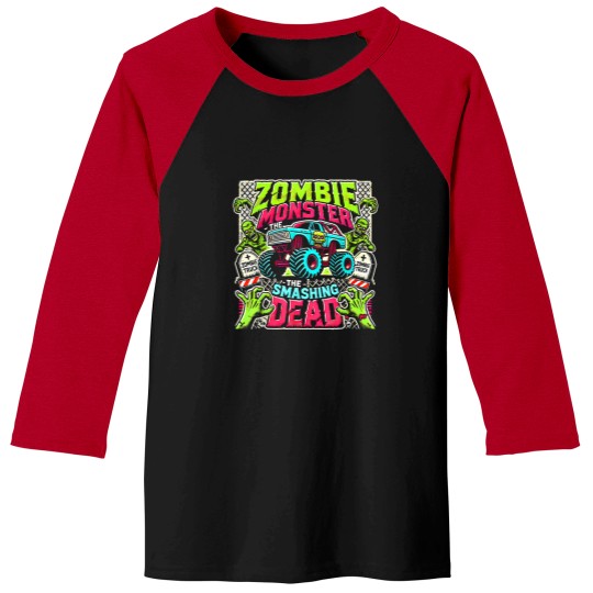 Discover zombie monster truck the smashing dead Baseball Tees