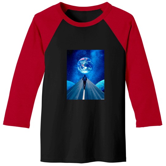 Discover Walking on Road To Blue spaces Baseball Tees