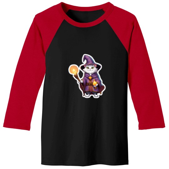 Discover Cute Wizard Cat 2 Baseball Tees
