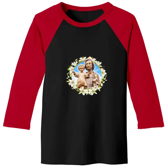 Discover Saint Joseph and Jesus - Lilies (S�o Jos� e Jesus)A�ucena Baseball Tees