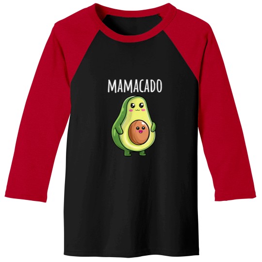 Discover Pregnancy-Announcement-Shirts-Women-Mom-Funny-Mamacado-T-Shirt Baseball Tees
