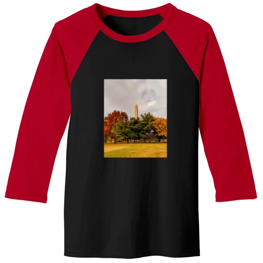 Discover Washington Monument in the fall Baseball Tees