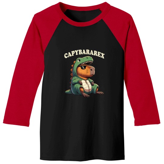 Discover Capybara For Funny Capybara Rodent Trex Dinausor Baseball Tees