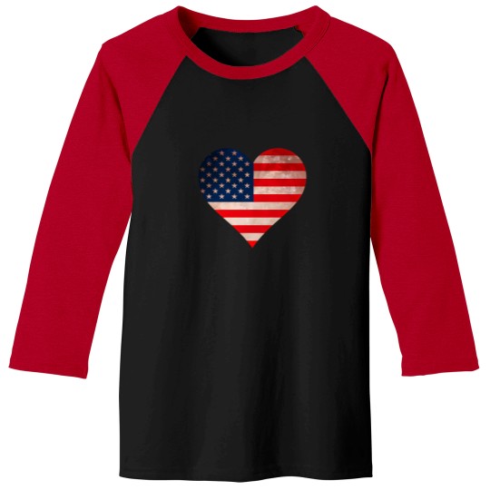 Discover Grunt-Usa-Flag-Heart-Patriotic-American-Flag-Worn-Flag-Pullover-Hoodie T-Shirt Baseball Tees