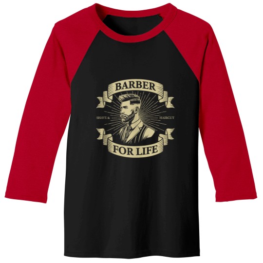 Discover Classic Barber For Life Grooming Enthusiasts Mens Baseball Tees