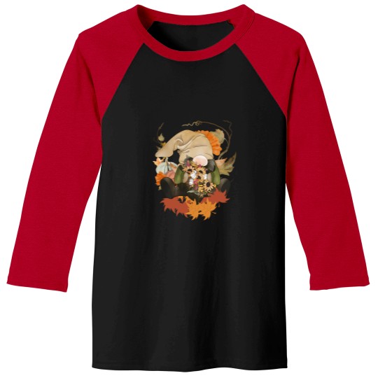 Discover Watercolor Woodland Fall Gnome T-Shirt Baseball Tees