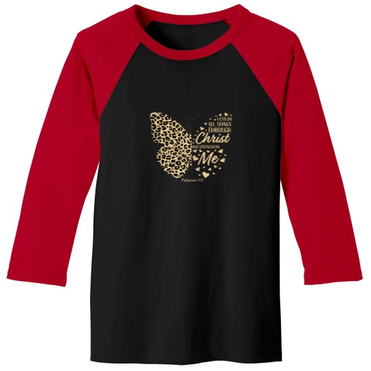 Discover Christian-Bible-Verse-Butterfly-Cheetah-Mom-Women-Teen-Girls-T-Shirt Baseball Tees