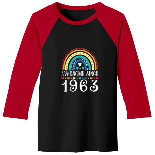 Discover Awesome Since 1963 60Th Family Chrismast Present Gift Baseball Tees