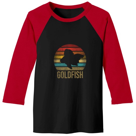 Discover Gold Fish Goldie Goldfish Retro Sunset Baseball Tees