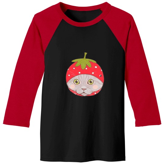 Discover Strawberry Cat Baseball Tees