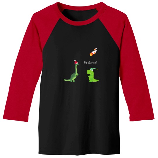 Discover It'S-Santa---Silly-Dinosaurs-Extinction T-Shirt Baseball Tees