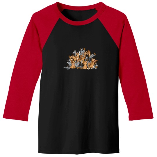 Discover Cattle-Dog-Pile T-Shirt Baseball Tees