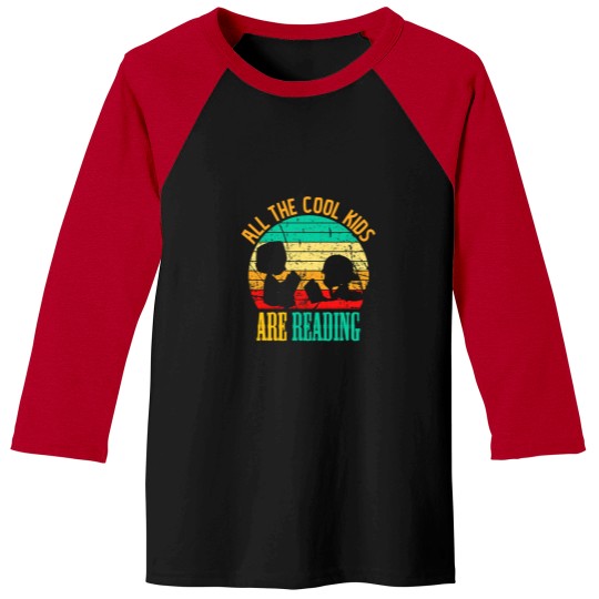 Discover All The Cool Kids Reading Book Lover Retro Funny Bookworm Baseball Tees
