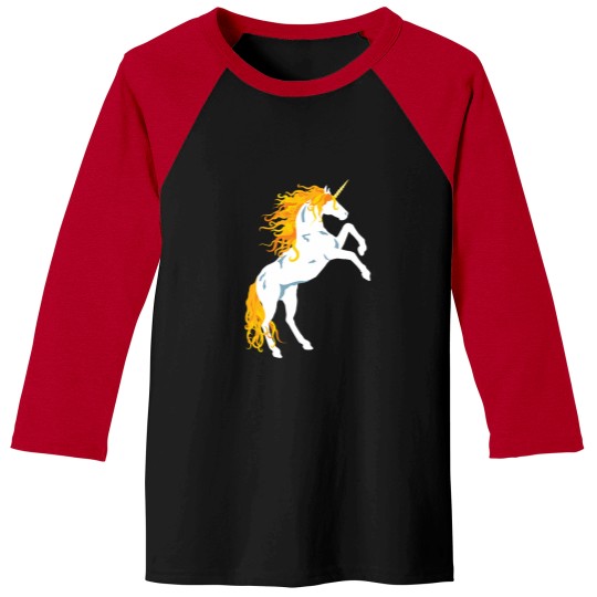 Discover Golden Maned White Unicorn Baseball Tees