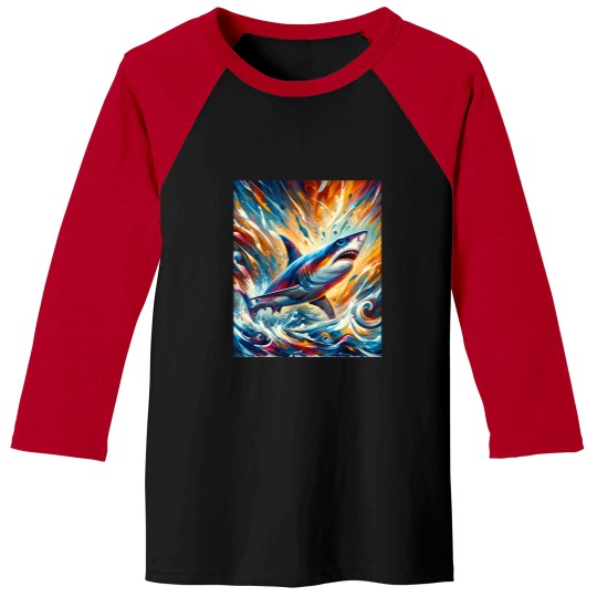 Discover Color Pop Shark Baseball Tees