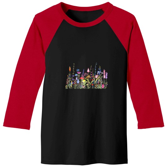 Discover colorful wild flower field Baseball Tees