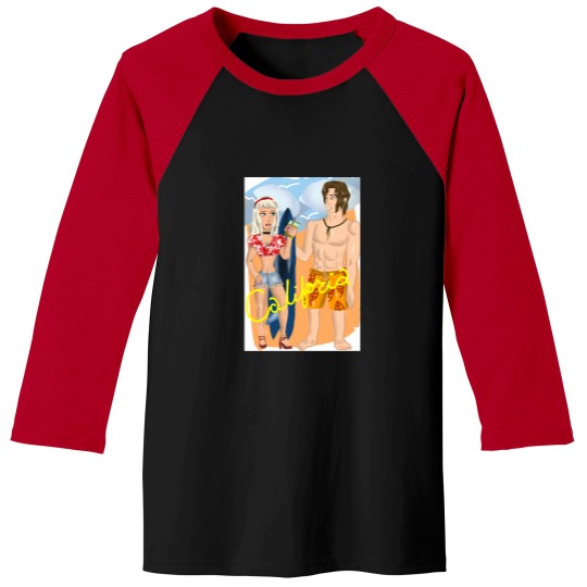 Discover California-Couple-(Human-States-150) T-Shirt Baseball Tees