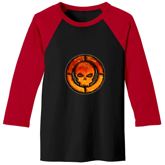 Discover Flaming skull Baseball Tees
