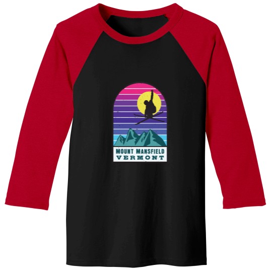 Discover skis Mount Mansfield Vermont Retro Sunset actives Baseball Tees