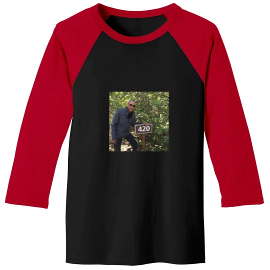 Discover 420-Obama-Print T-Shirt Baseball Tees