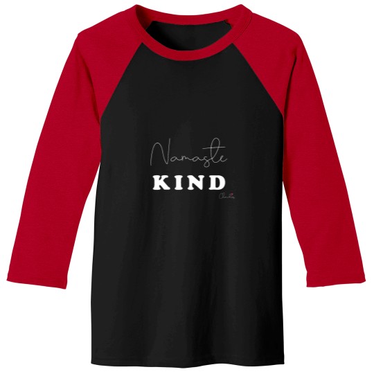 Discover Namaste Kind Black n White Design Print Baseball Tees