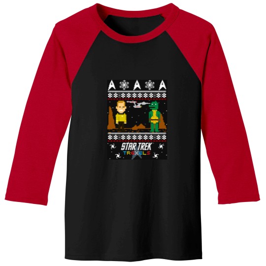Discover startrek2020 Trexels Pixelated Captain Kirk Christmas Sweater Baseball Tees