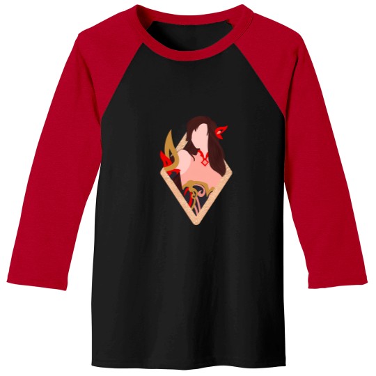 Discover Red & Gold Woman Fighter Baseball Tees
