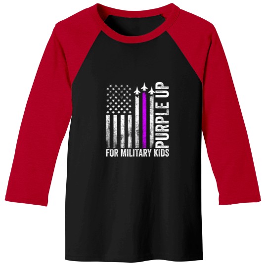 Discover purple up for military military child month ua flag Baseball Tees