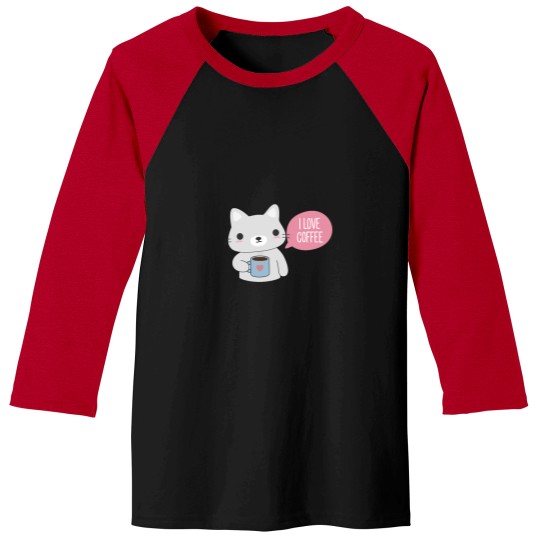 Discover Cute Coffee Cat Baseball Tees