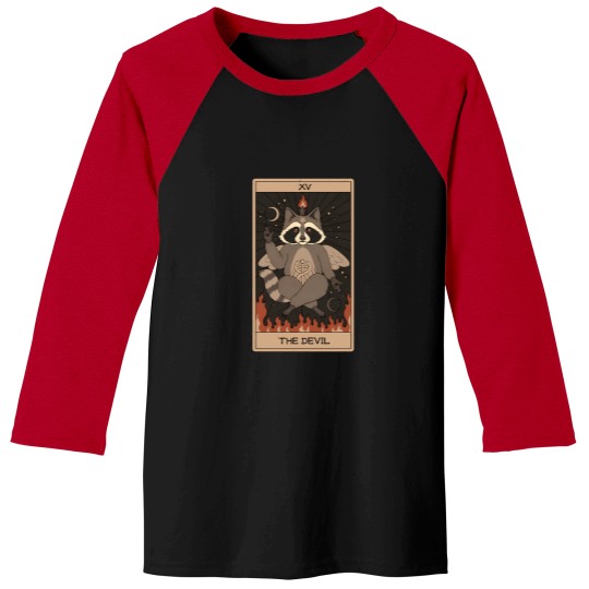 Discover The-Devil---Raccoons-Tarot T-Shirt Baseball Tees