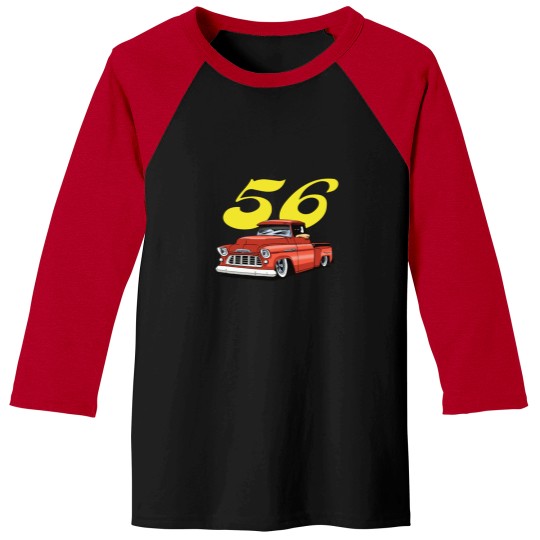 Discover Truck 56 Chev Pickup Sketch Baseball Tees