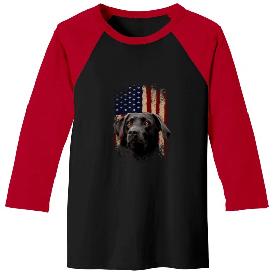 Discover American-Black-Labrador-Usa-Flag-Lab-Owner-T-Shirt Baseball Tees