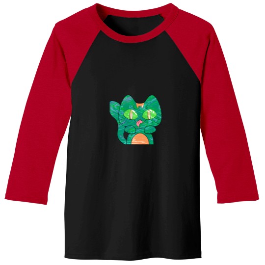 Discover Alien Cat - Greens Baseball Tees