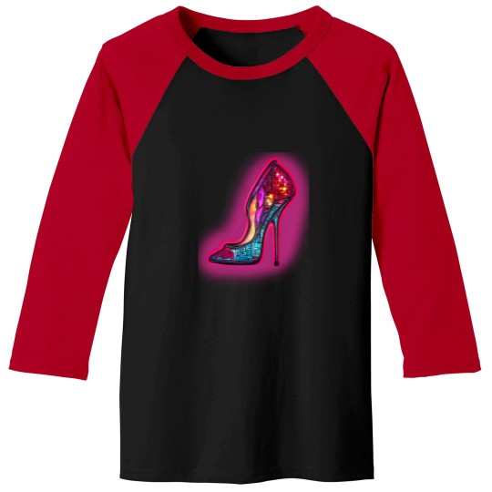 Discover Neons pink and blue high heel Baseball Tees
