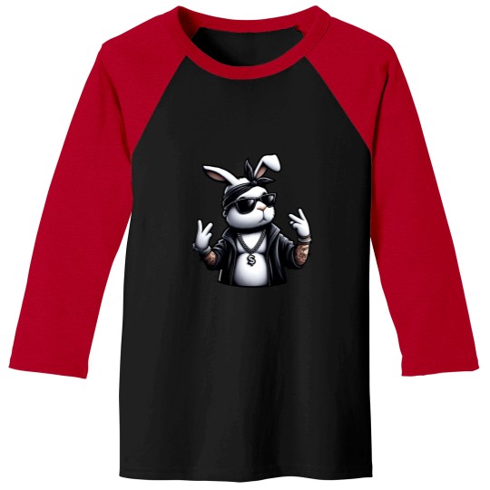 Discover Cool Hipster Pop Star Gangster Bunny Baseball Tees