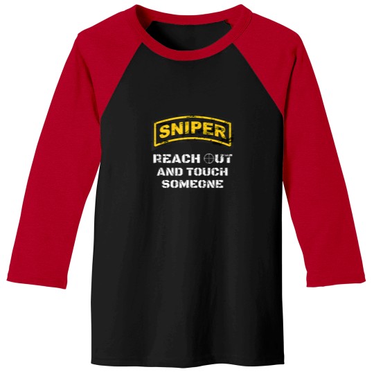 Discover Sniper-Reach-Out-Competitive-Shooting-Range-Military-Veteran-T-Shirt Baseball Tees