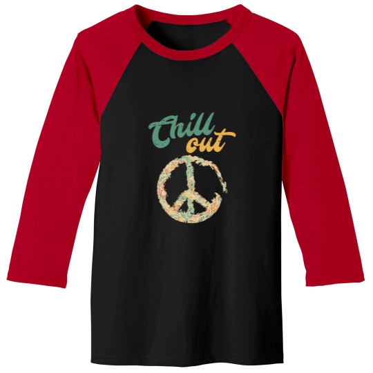 Discover Retro Vintage Chill Out Peace Sign Hippie Lover Baseball Tees