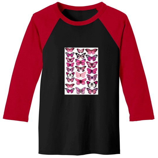 Discover Pink Butterfly Baseball Tees