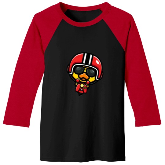 Discover a duck riding a cute motorcycle.png Baseball Tees