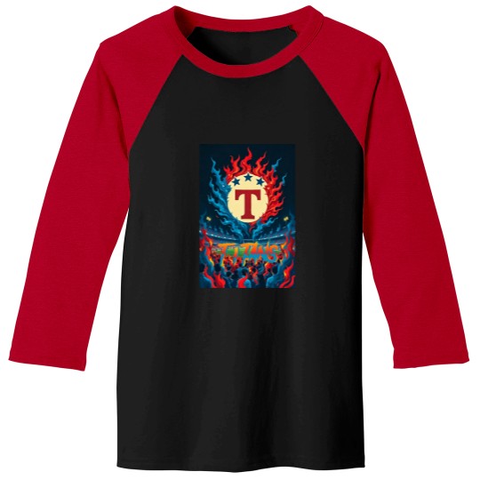 Discover Three star on fire.png Baseball Tees